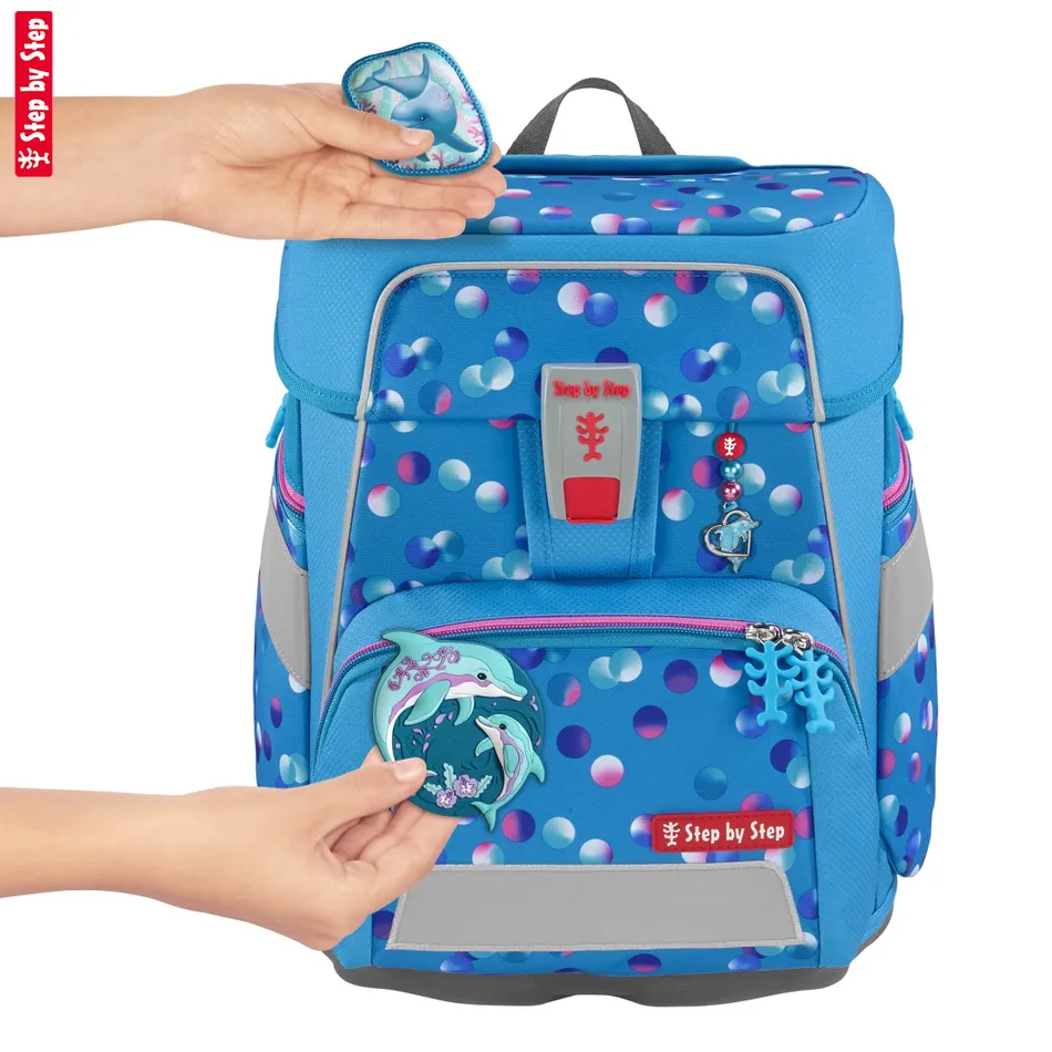 Školská aktovka Step by Step SPACE, Dolphin Finja – 5-dielny set, AGR certifikát
