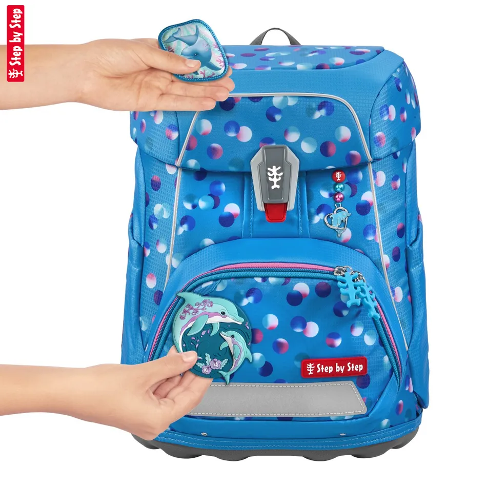 Školská aktovka-taška Step by Step FIT, Dolphin Finja - 5-dielny set, AGR certifikát