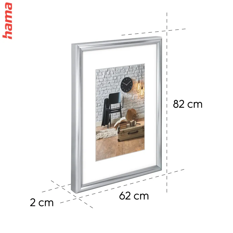 Fotorámik  60x80 cm Sevilla strieborný, plastové sklo