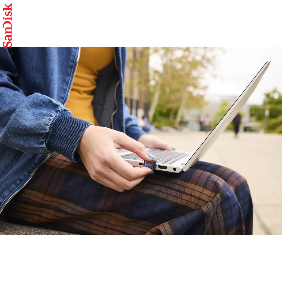 SanDisk Extreme Fit USB-C Flash Drive USB 128 GB Flashdrives 400 MB/s, čierna