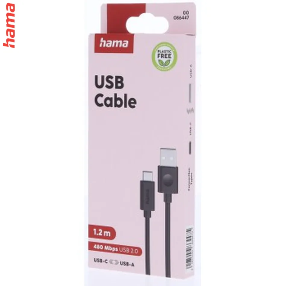 Hama USB-C 2.0 kábel, 1,2 m, Ecosential