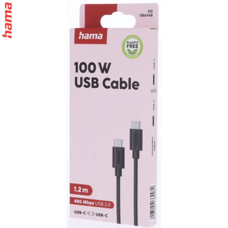 Hama USB 2.0 kábel typ A-C, 1,2 m, Ecosential