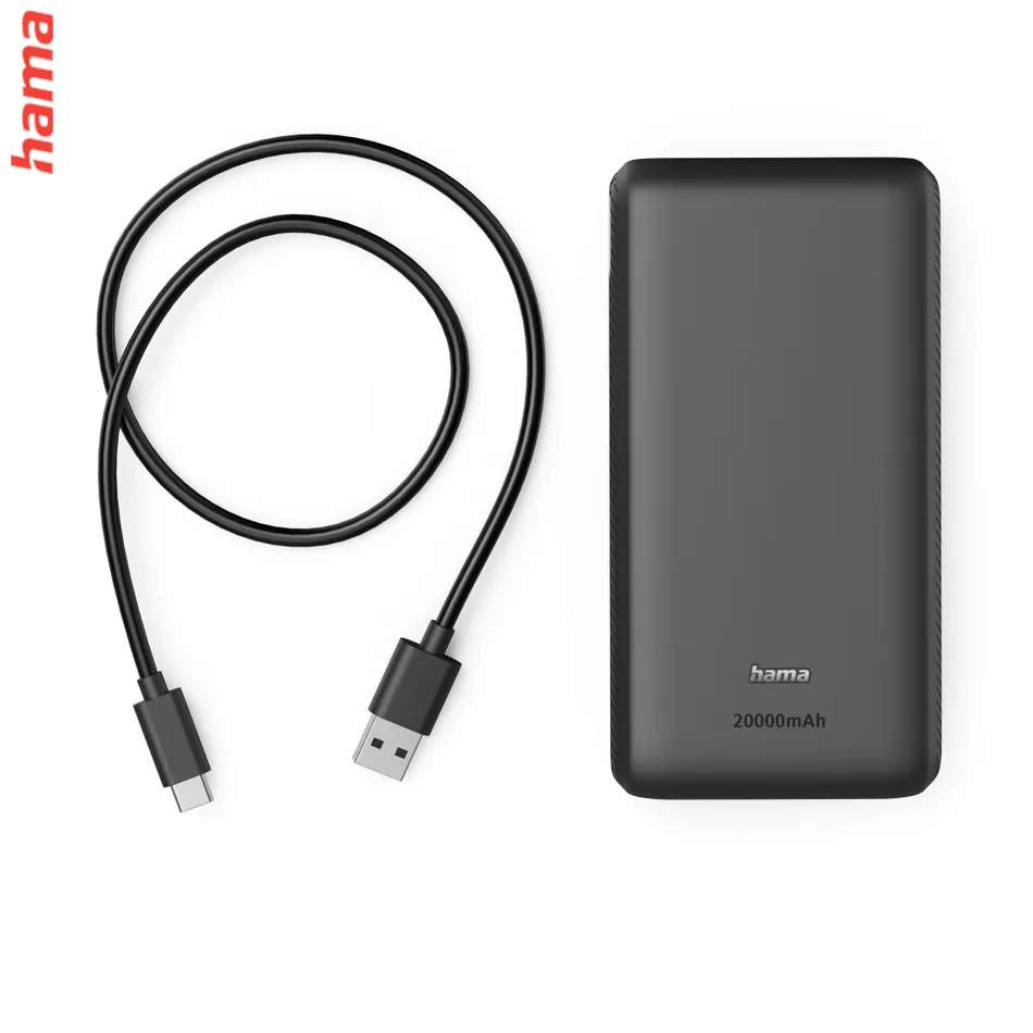 Hama New Performance 20, powerbanka 20000 mAh, 3 A, 15 W, 1x USB-C, 2x USB-A