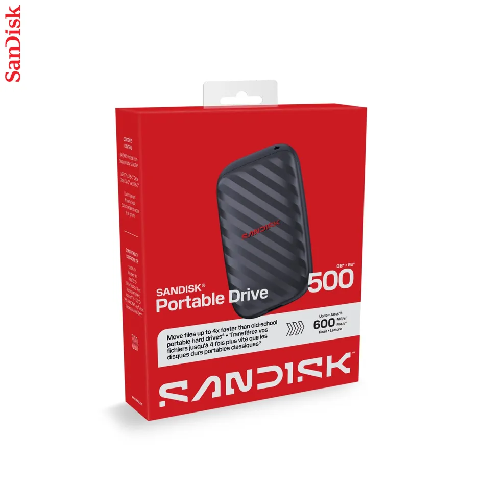SSD Portable Drive 500GB, USB 3.2 Gen 2, 600MB/s
