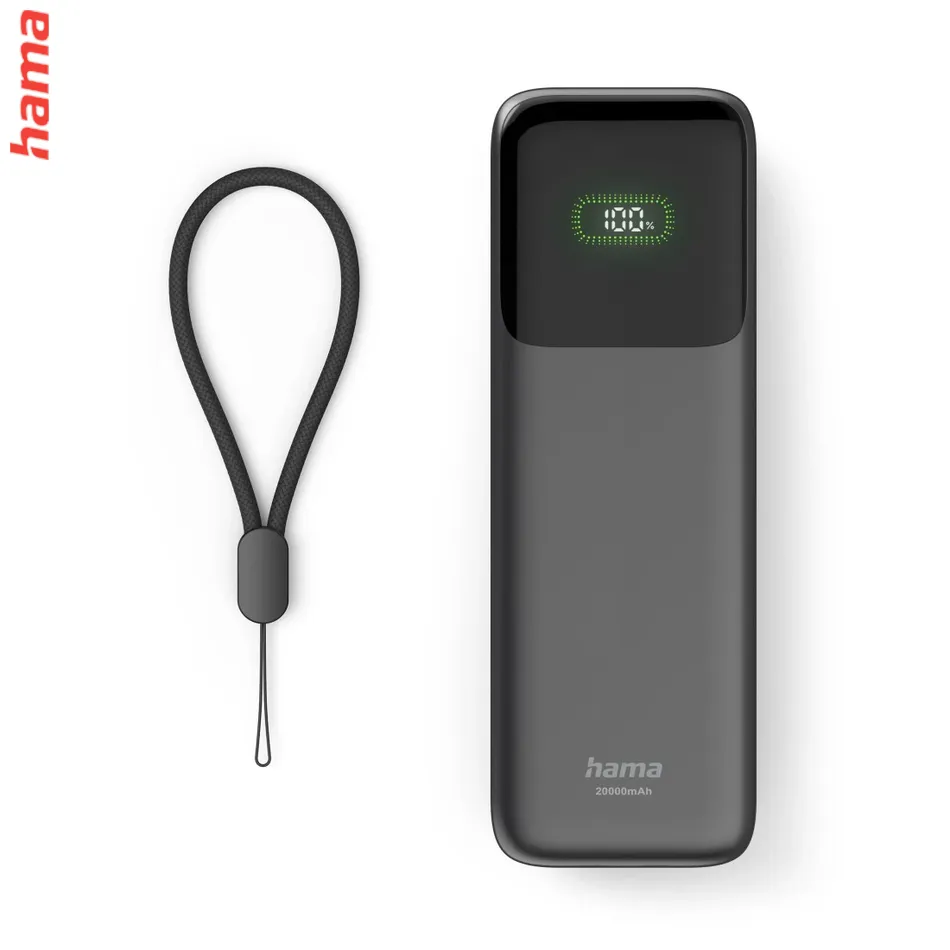 Hama Roll Up powerbanka, 20000 mAh, 45 W, 1x USB-C, 1x USB-A, navíjací kábel