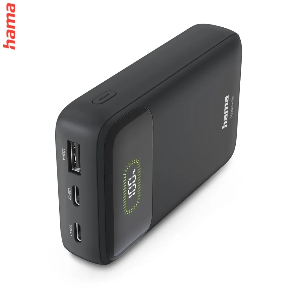 PD10-W20 powerbanka, 10000 mAh, 20 W, 2x USB-C, 1x USB-A, displej