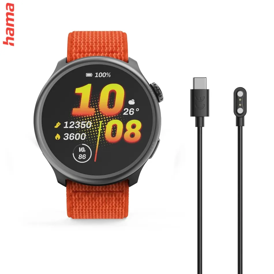 Smart hodinky 9050, bežecké, GPS, offline mapy, 45 mm, 5 ATM, oranžové