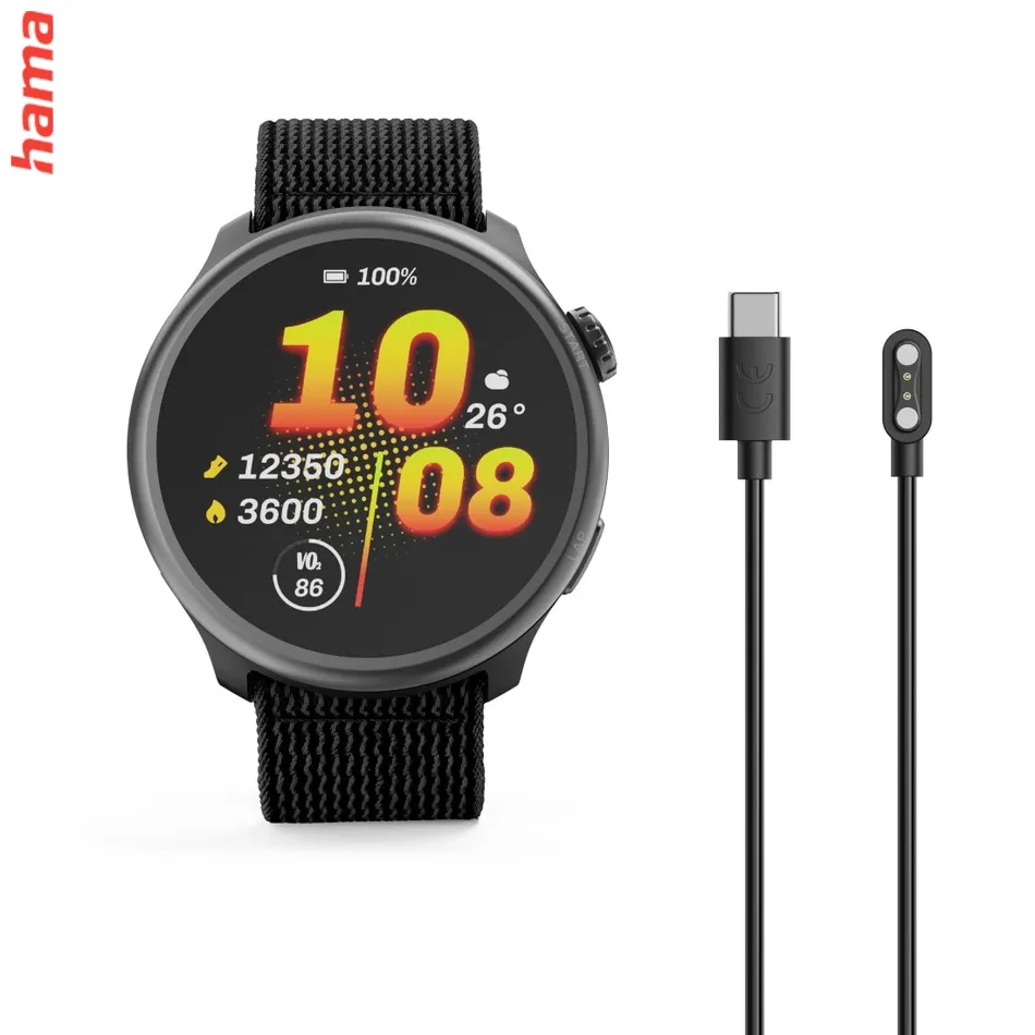 Smart hodinky 9050, bežecké, GPS, offline mapy, 45 mm, 5 ATM, čierne