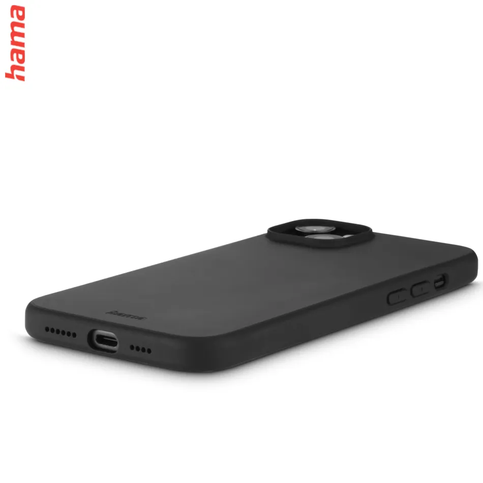 Hama čierny obal na iPhone 15, Fantastic Feel, hebký povrch