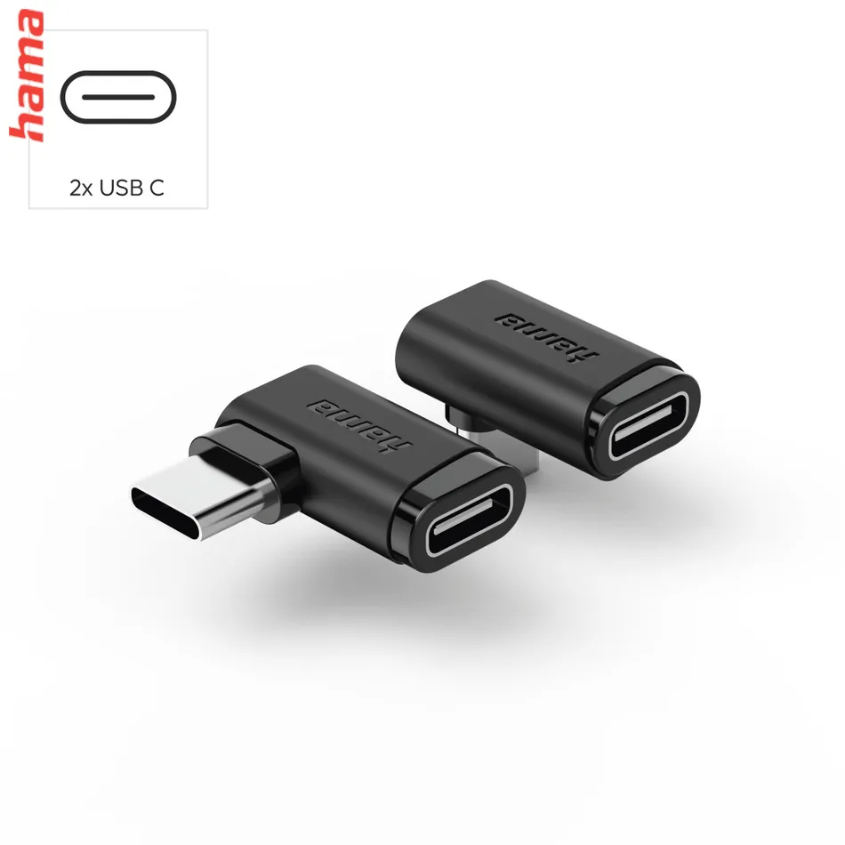 Hama redukcia USB C 3.2 kolmá, 10 Gb/s, 240 W, 2 ks, čierna