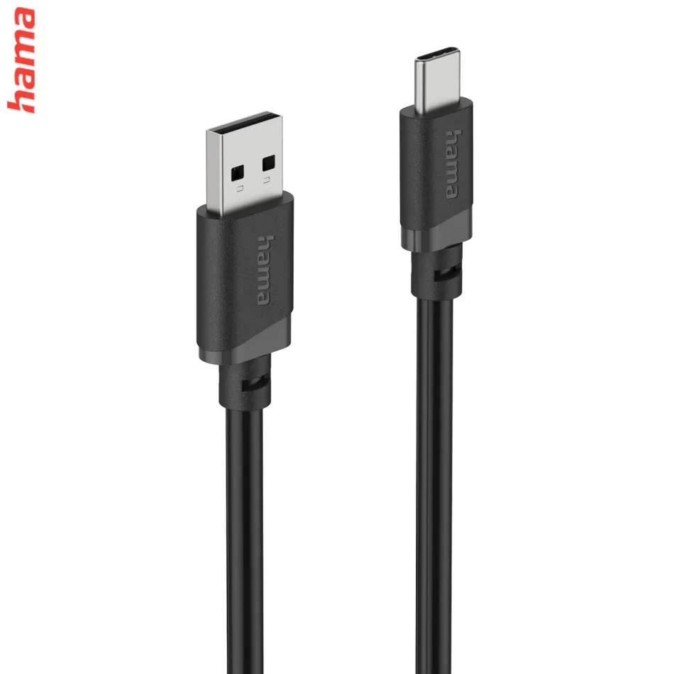 Hama USB kábel C, USB-A na USB-C, 1 m, čierny
