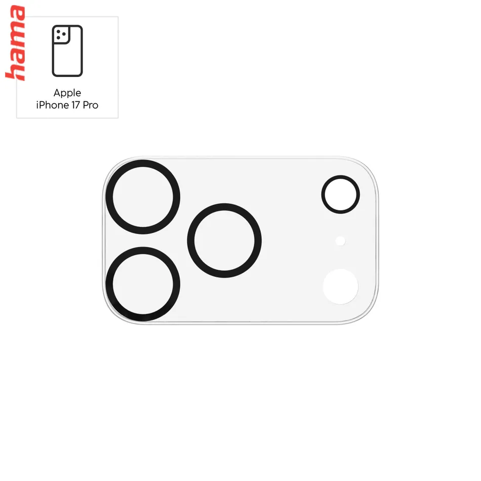 Hama ochrana kamery iPhone 17 Pro Cam Protect, tvrdené sklo