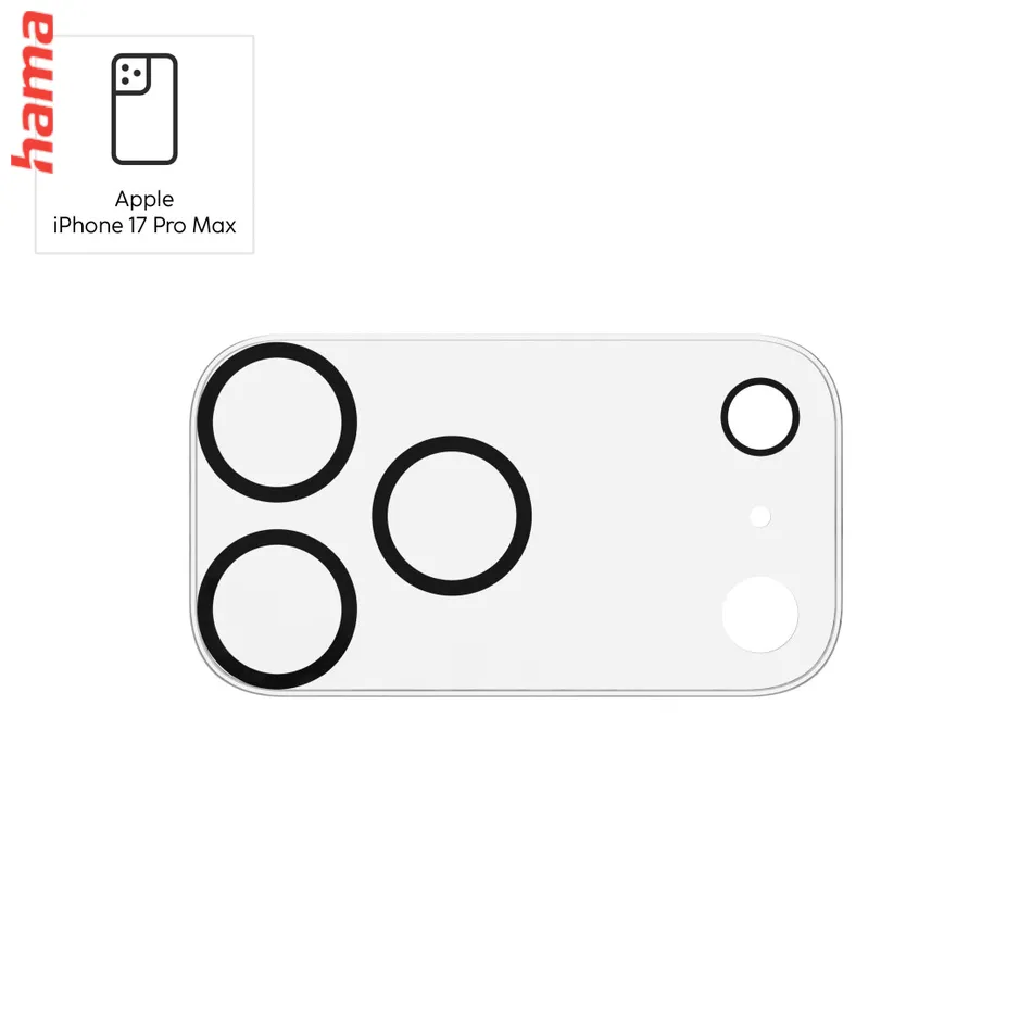 Hama ochrana kamery iPhone 17 Pro Max Cam Protect, tvrdené sklo