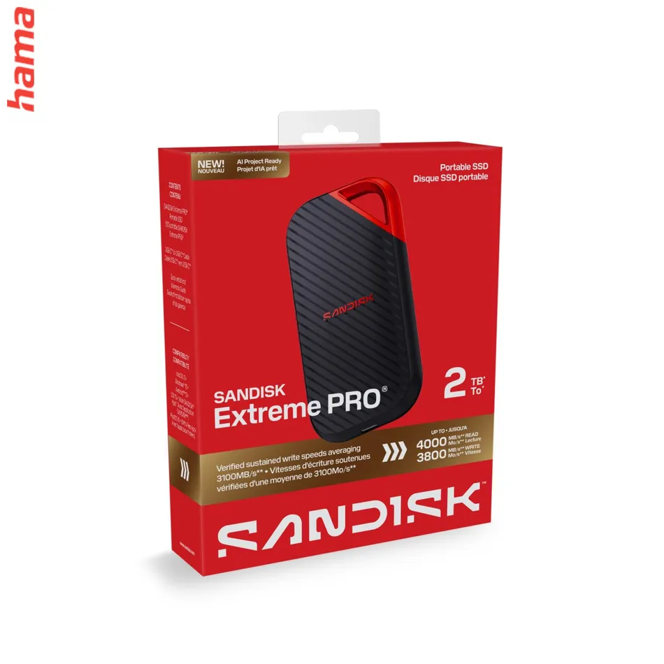 SanDisk Extreme PRO Portable SSD 2 TB, externý SSD disk, USB-C, 4000 MB/s