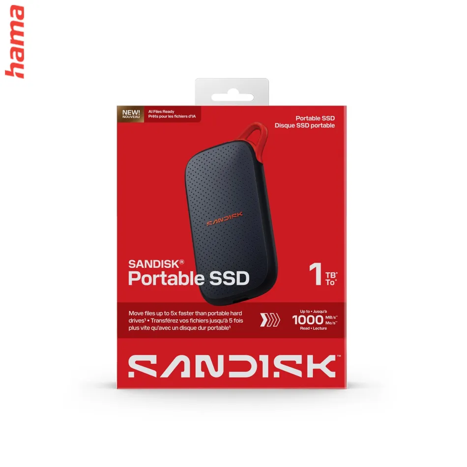 SanDisk Portable SSD 1 TB, prenosný externý SSD disk, USB-C, 1000 MB/s