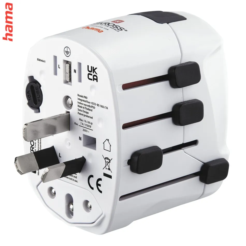 Hama cestovný zásuvkový adaptér World Travel Pro, 3-pól.