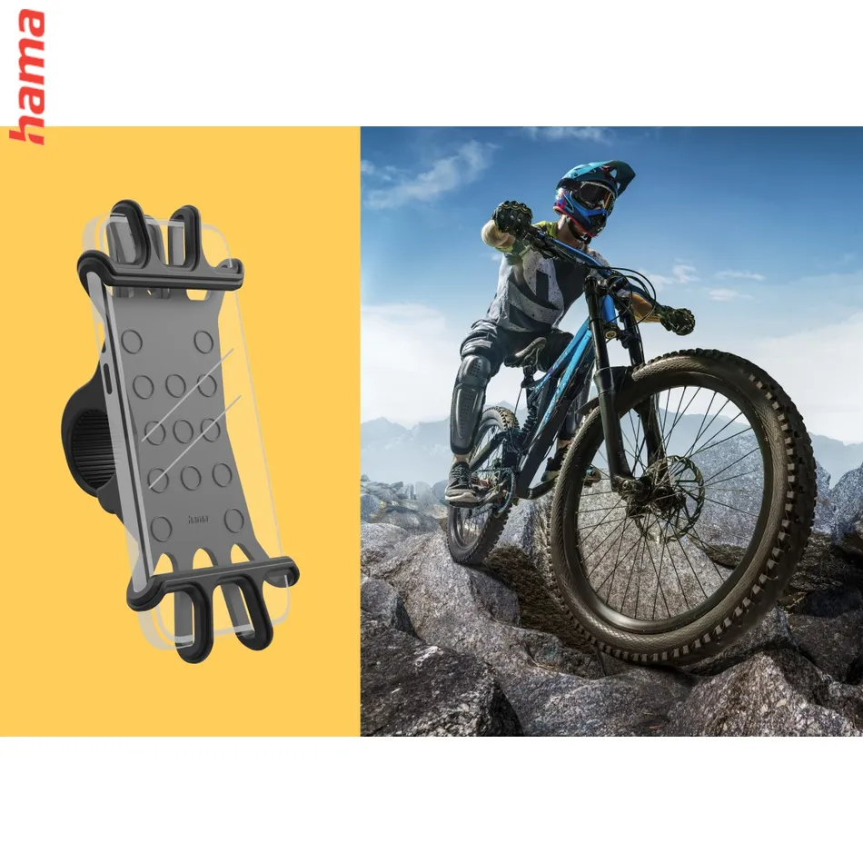 Hama Flexible, držiak mobilu na riadidlá bicykla, pre zariadenia so šírkou 6-8 cm a výškou 13-16 cm  