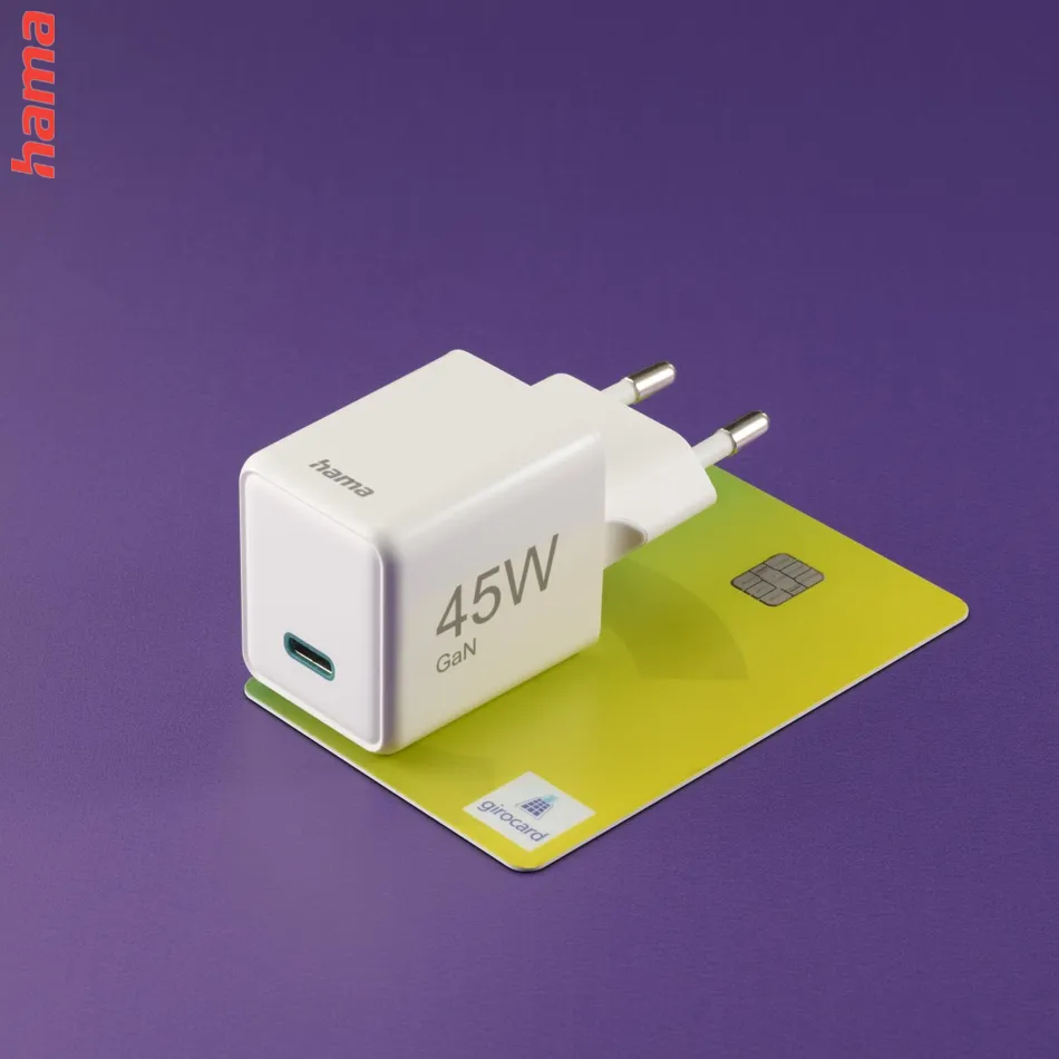 Hama rýchla USB nabíjačka, USB-C PD/QC 45 W, super-mini  