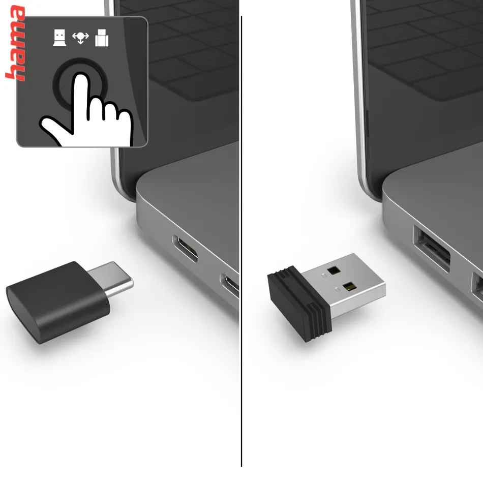 Hama bezdrôtová optická myš MW-600, USB-A/USB-C, čierna  