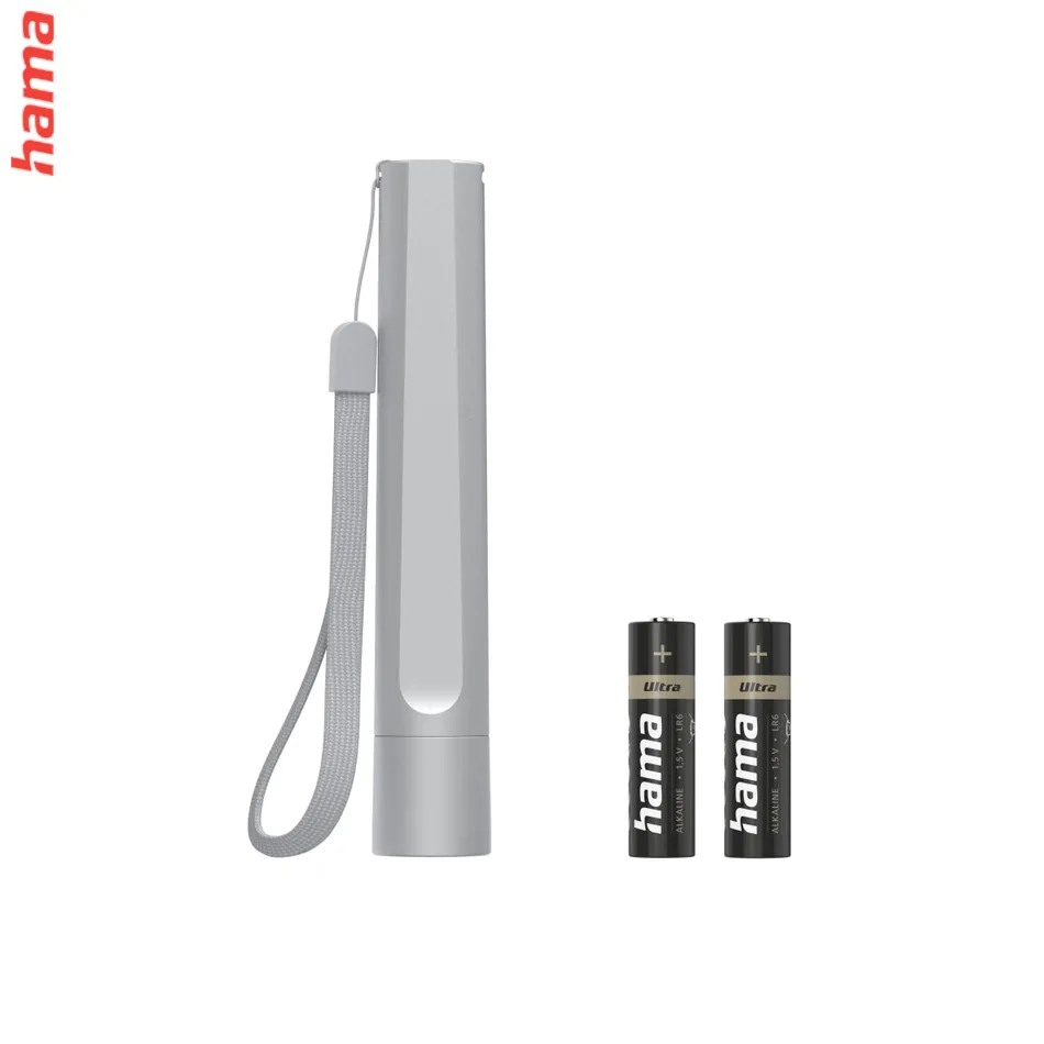 Hama FL120, LED baterka, hliníková, 120 lm / 50 m, 3 režimy svietenia, pútko na ruku, vr. batérií