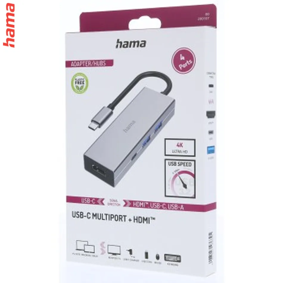 Hama USB hub, multiport, 2x USB-A, USB-C PD, HDMI, USB 3.2 5 Gb/s
