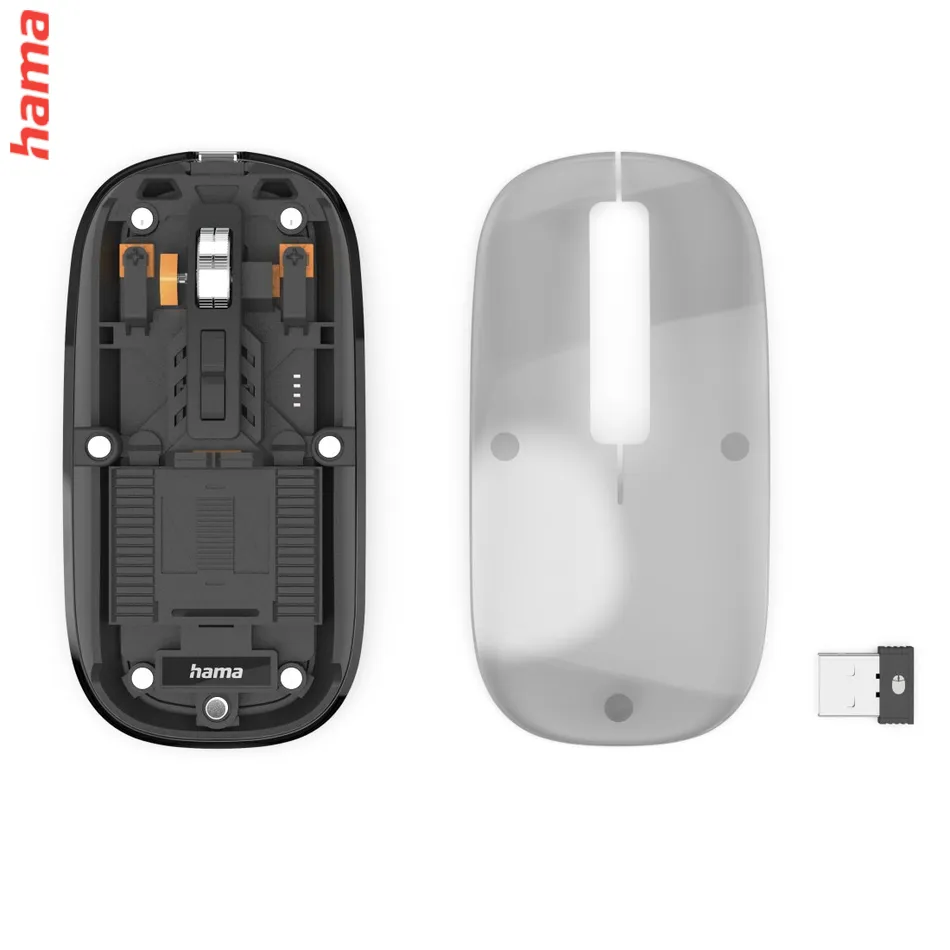 Hama bezdrôtová Mult Device myš WM-600, plochá, tichá, transparentná