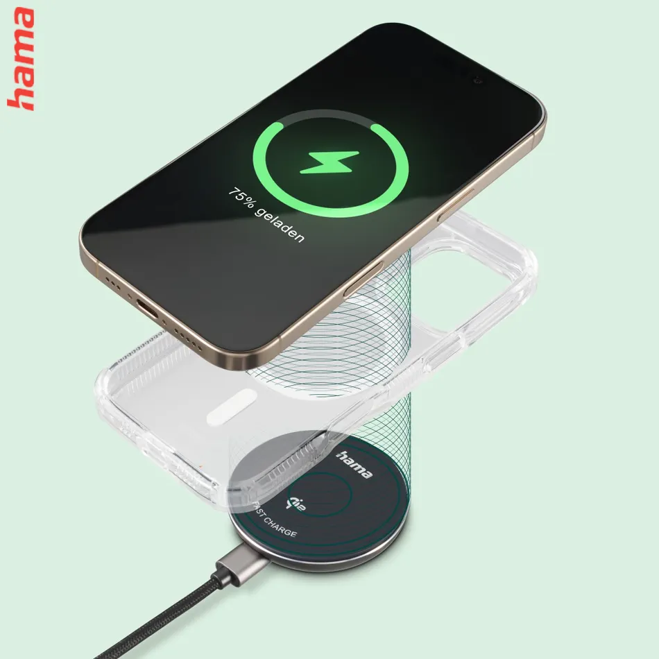 Hama bezdrôtová nabíjačka Qi 15 W, magnetická, samostatný kábel 1 m