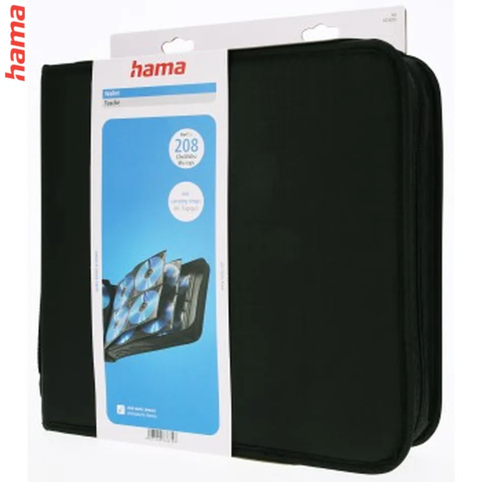 Hama Wallet 208, puzdro na 208 CD/DVD/Blu-ray diskov, polyester, čierne