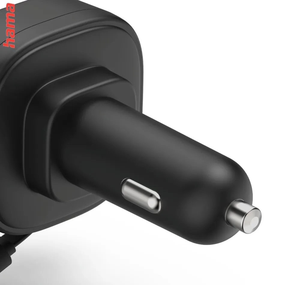 Hama rýchla USB nabíjačka do vozidla, 2x USB-C, PD 30 W, navíjací kábel