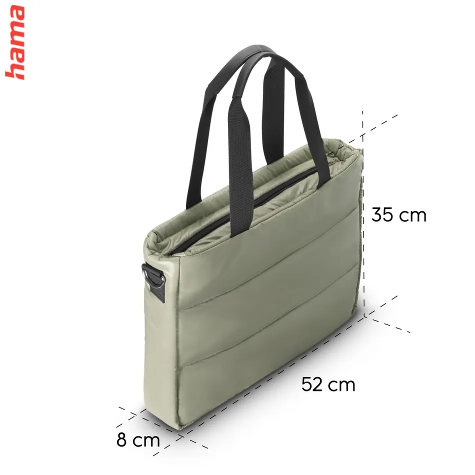 Hama taška na notebook Quilt, shopper, do 17,3 palca (44 cm), šalviová