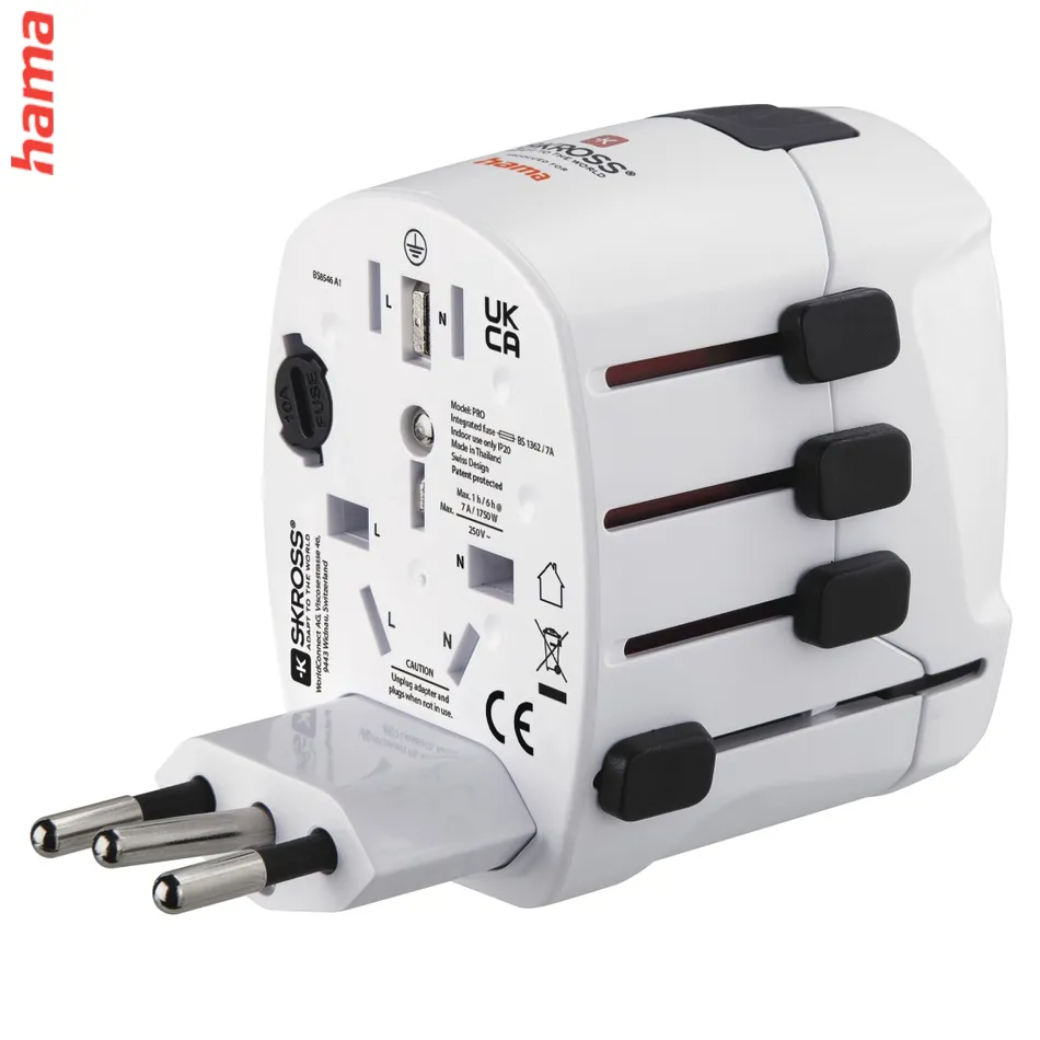 Hama cestovný zásuvkový adaptér World Travel Pro, 3-pól.