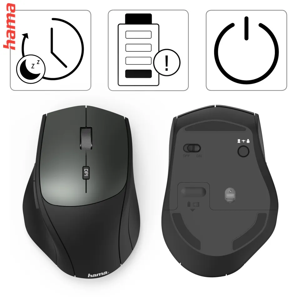 Hama bezdrôtová optická myš MW-600, USB-A/USB-C, čierna  