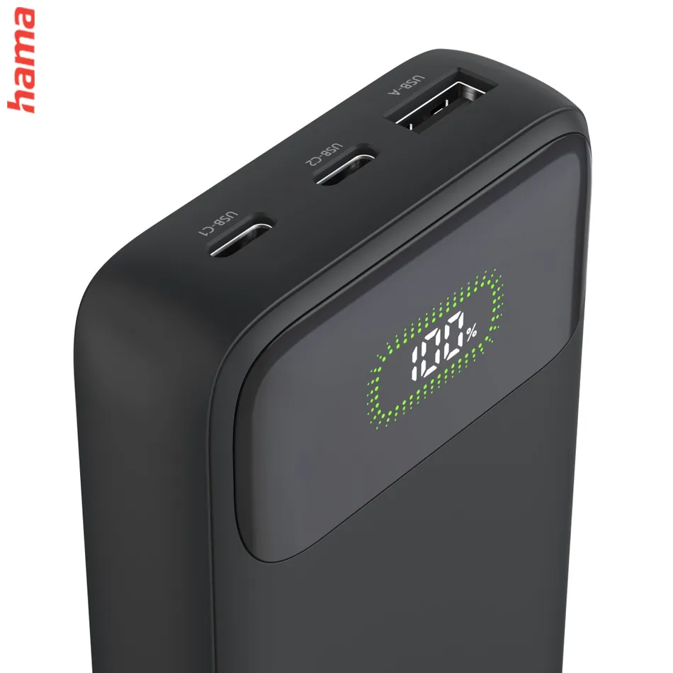 PD10-W20 powerbanka, 10000 mAh, 20 W, 2x USB-C, 1x USB-A, displej