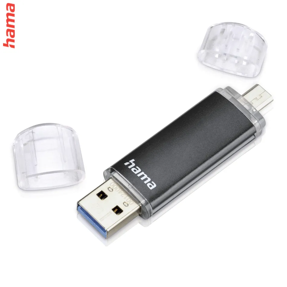 Hama čierny USB kľúč do mobilu Laeta Twin, 32 GB, USB 3.0