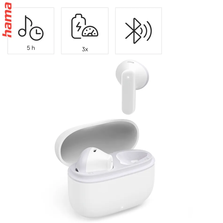 Hama slúchadlá do uší Freedom Light II, Bluetooth, TWS, mikrofón, biele