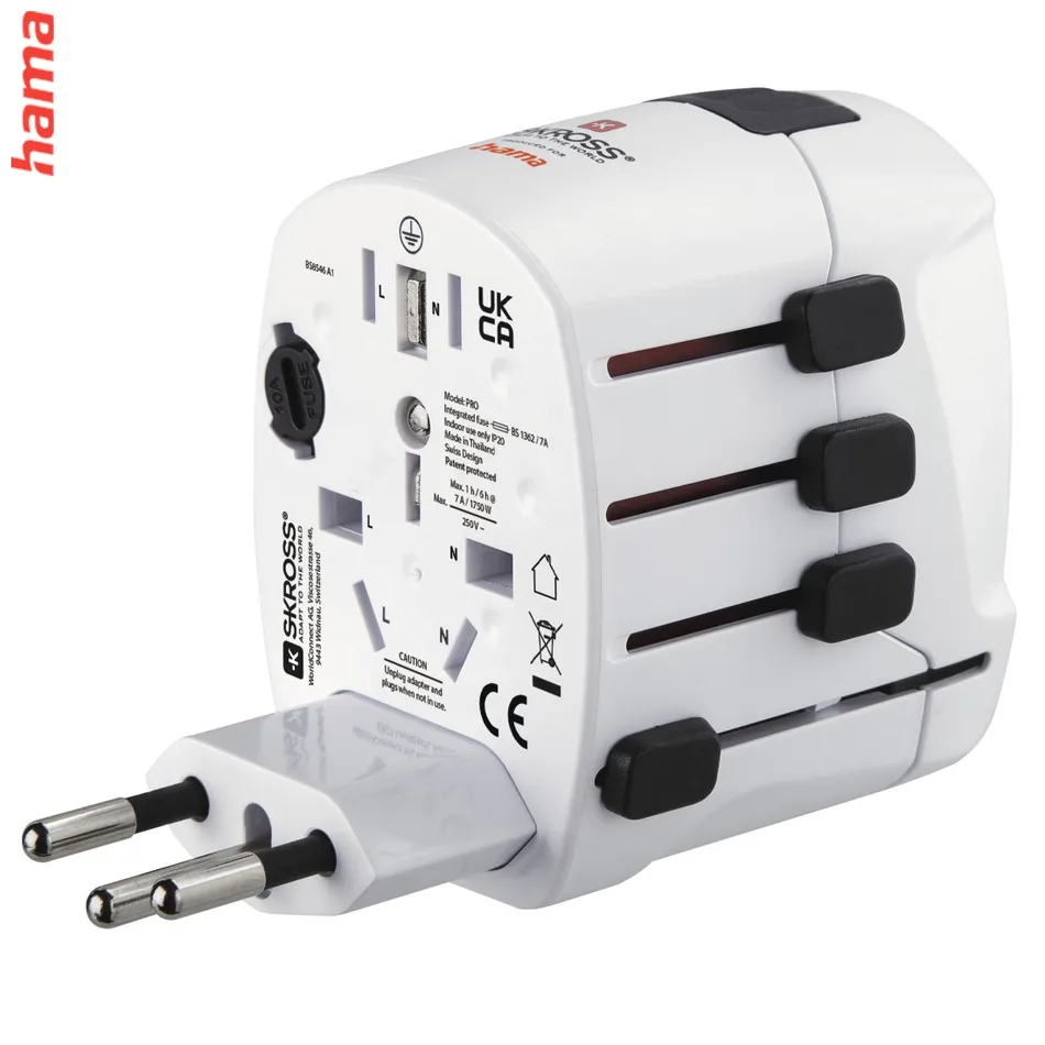 Hama cestovný zásuvkový adaptér World Travel Pro, 3-pól.