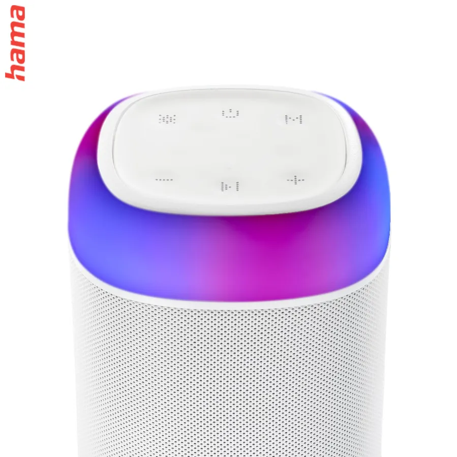 Hama Bluetooth reproduktor Shine 2.0, LED podsvietenie, IPX 4, biely