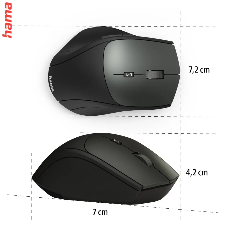 Hama bezdrôtová optická myš MW-600, USB-A/USB-C, čierna  