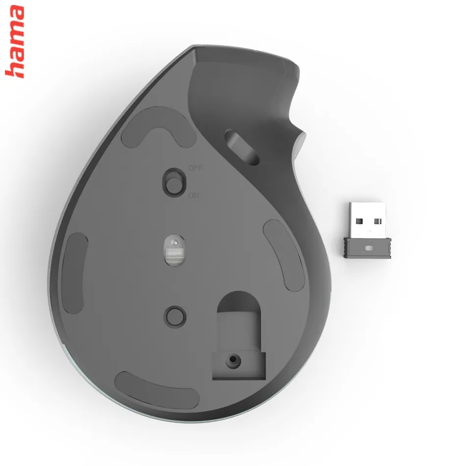 Hama vertikálna bezdrôtová Multi Device myš EWM-700R, nabíjacia, tichá, podsvietená