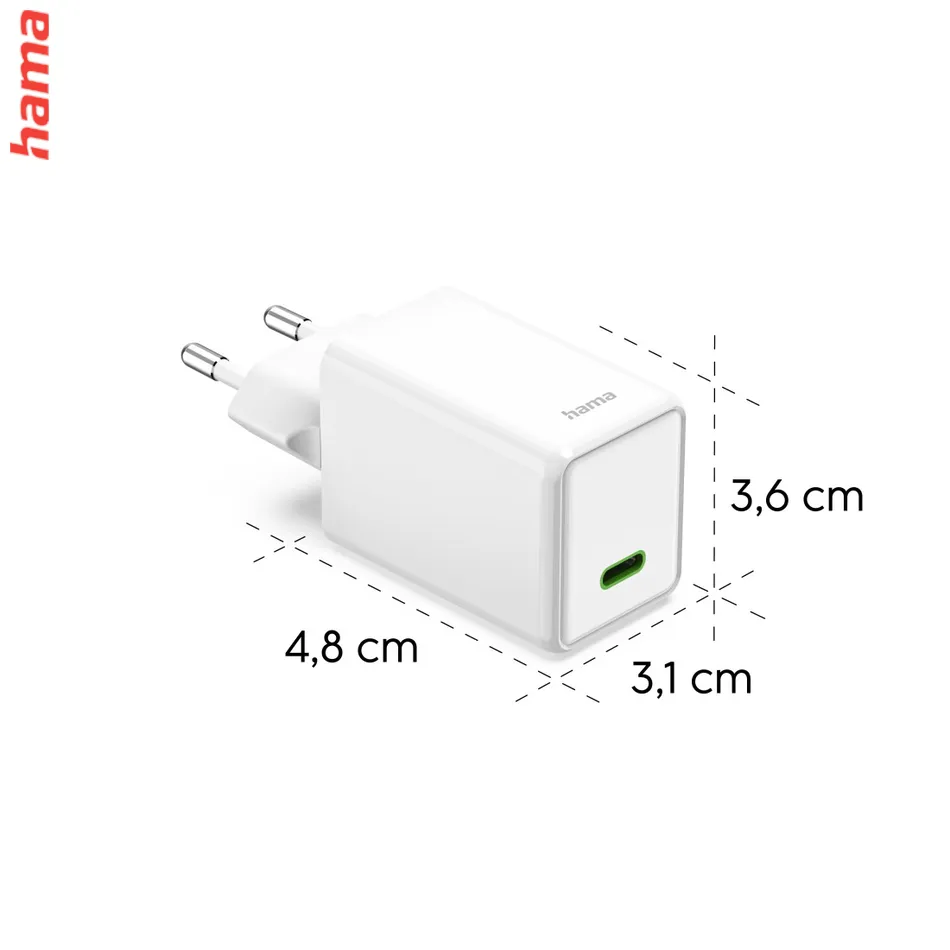 Hama Rýchla USB nabíjačka GaN USB-C PD 40-60 W, AVS dynamické nabíjanie
