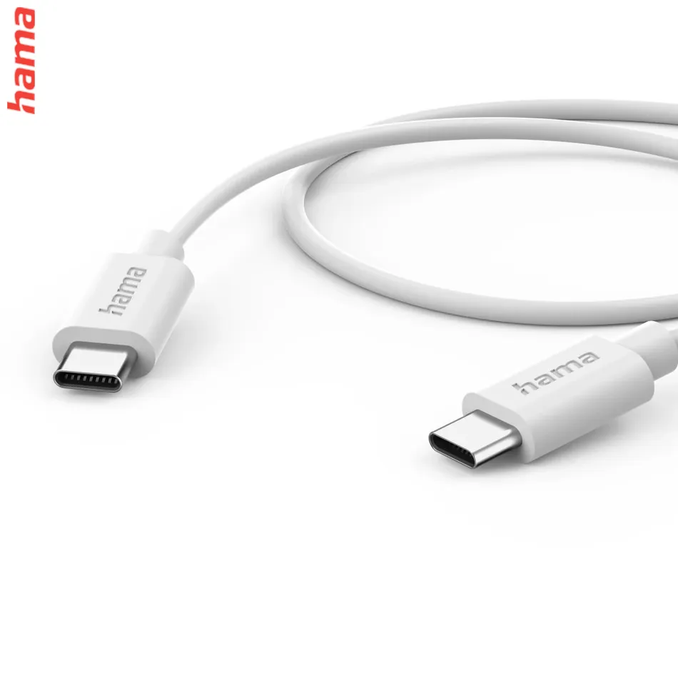 Hama rýchlonabíjačka na mobil USB-C 20 W s káblom 1 m, biela