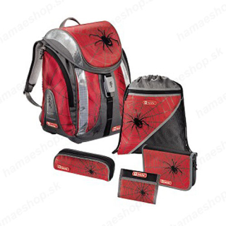 Školská taška Flexline Červený pavúk 7-dielny set