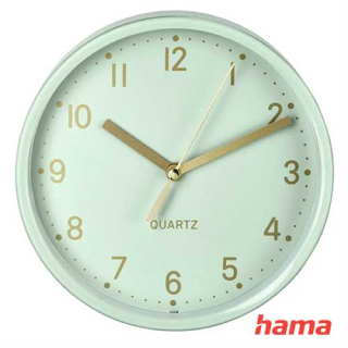 Stolné hodiny Hama Golden tichý chod mätovo zelené