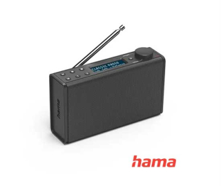 Hama digitálne rádio DR7USB, FM/DAB/DAB+/batériové napájanie, čierne