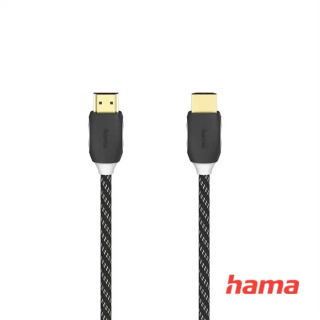 Hama HDMI kábel 4K 1,5 m, pozlátený, opletený blister/displej