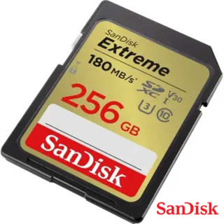 SanDisk Extreme 256 GB SDXC Memory Card 180 MB/s