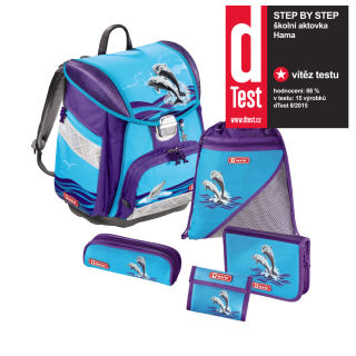 Školská taška Step By Step Delfíny 6-dielny set certifikát AGR