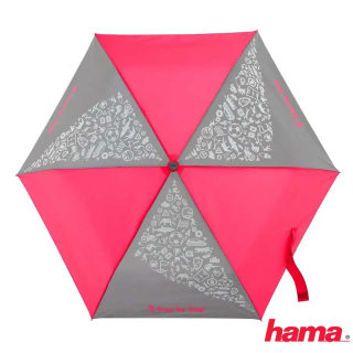 Detský dáždnik s reflexnými neónovo obrázkami ružový