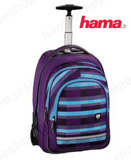 Školská taška na kolieskach fialová