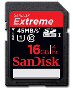 SanDisk SDHC 16GB Class 10 Extreme